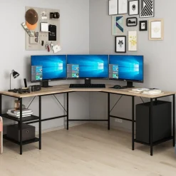 Power hörnskrivbord 180 x 60 cm - Mörkbrun