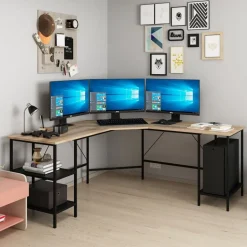 Power hörnskrivbord 180 x 60 cm - Mörkbrun