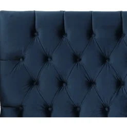 Presley sänggavel med knappar (Blå sammet) - Valfri bredd