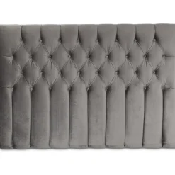 Presley sänggavel med knappar (Grå sammet) - 120 cm