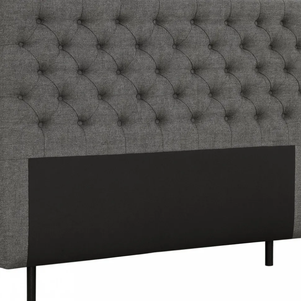 Presley sänggavel med knappar 160 cm - Grå