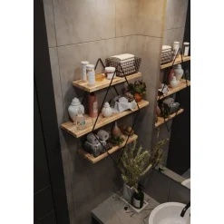 Prizma vägghylla - Svart/natur