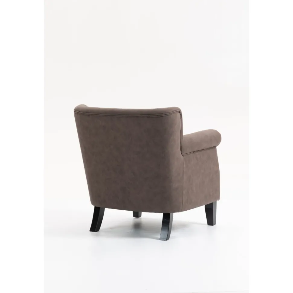 Professor fåtölj i mörkbrun PU