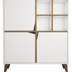 Pulse skåp - Vit/valnöt