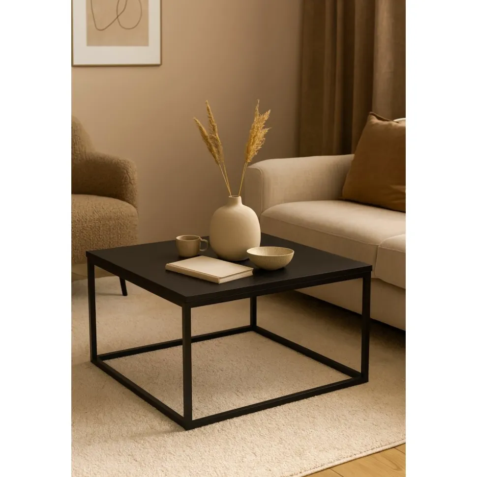 Ravn soffbord 80x80 cm - Svart