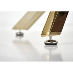 Raymond matbord Ø100 cm - Vit marmor/guld