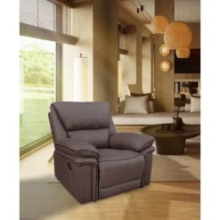 Reclinerfåtölj brun (Mikrofiber) - Riverdale