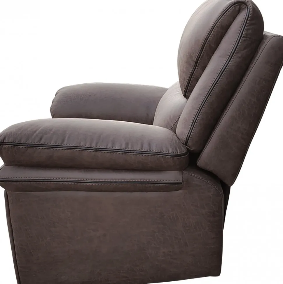 Reclinerfåtölj brun (Mikrofiber) - Riverdale