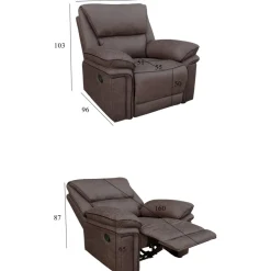 Reclinerfåtölj brun (Mikrofiber) - Riverdale + Textilrengöring för möbler