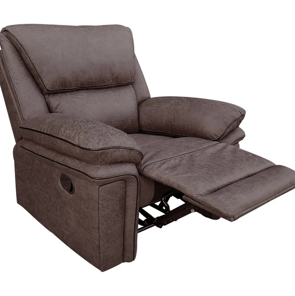 Reclinerfåtölj brun (Mikrofiber) - Riverdale + Textilrengöring för möbler