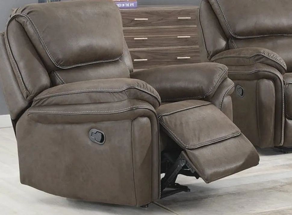 Reclinerfåtölj brun (Mikrofiber) - Riverdale + Fläckborttagare för möbler