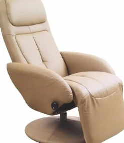 Reclinerfåtölj i beige PU + Textilrengöring för möbler