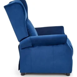 Reclinerfåtölj i blått tyg