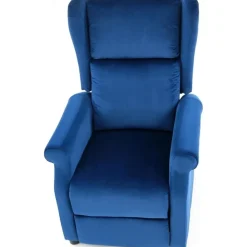 Reclinerfåtölj i blått tyg