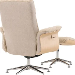 Reclinerfåtölj med fotpall Beige / Ek - Hagön