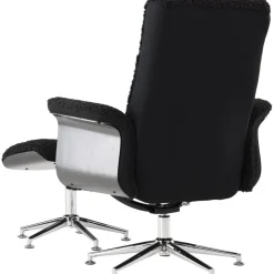 Reclinerfåtölj med fotpall Svart / Krom - Hagön + Fläckborttagare för möbler