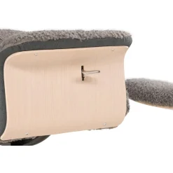 Reclinerfåtölj med fotpall - Grå fårskinnsimitation/whitewash ek + Fläckborttagare för möbler