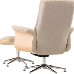 Reclinerfåtölj med fotpall Beige / Ek - Hagön + Fläckborttagare för möbler