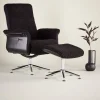 Reclinerfåtölj med fotpall Svart / Krom - Hagön