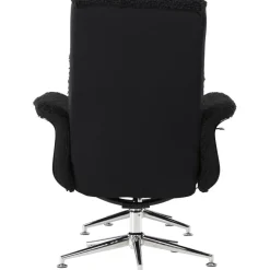 Reclinerfåtölj med fotpall Svart / Krom - Hagön