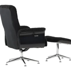 Reclinerfåtölj med fotpall Svart / Krom - Hagön