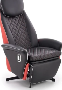 Reclinerfåtölj svart / röd - Camaro lyx + Fläckborttagare för möbler