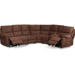 Recliner-hörnsoffa - 6-sits el-styrning