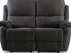 Reclinersoffa - 2-sits (el) i antracit microfibertyg + Textilrengöring för möbler