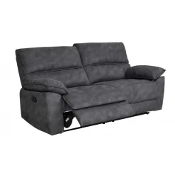 Reclinersoffa 2-sits extra bred i grått - 197 cm