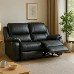 Reclinersoffa 2-sits i svart konstläder Enjoy Chicago