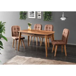 Retro matbord 130-160 cm - Valnöt