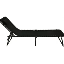 Örgryte solsäng - Ställbar | Svart + Textilskydd för utemöbler