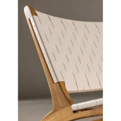 Rike loungestol - Cream PU/teak