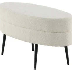 Rino sittpuff - Vit teddy