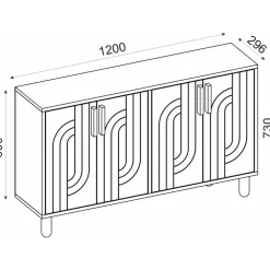 Rodney skänk - Antracit
