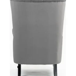 Öronlappsfåtölj i grått sammet