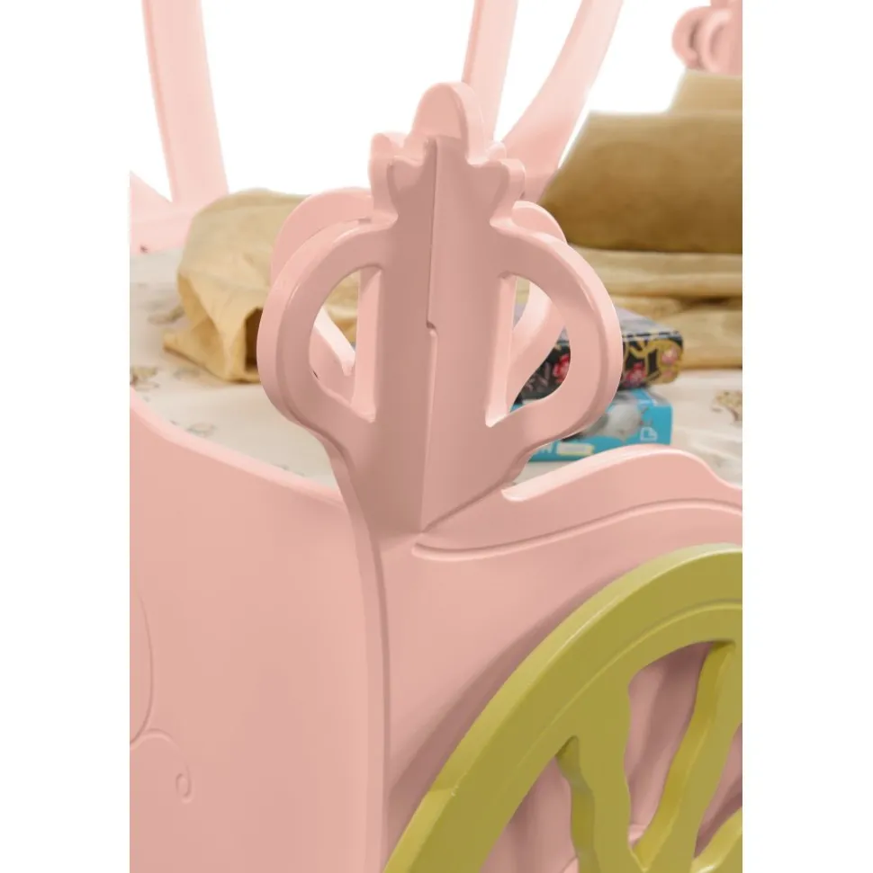 Rosa prinsessvagn barnsäng - 90 x 190 cm