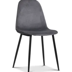 Rosvik matgrupp, matbord med 4 st Carisma sammetsstolar - Vit/Grå + 4.00 x Stolsdyna