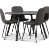 Rosvik matgrupp, matbord med 4 st Smokey matstolar - Svart/Vintage