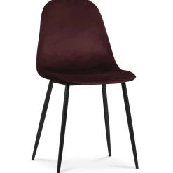 Rosvik matgrupp, matbord med 4 st Carisma sammetsstolar - Bordeaux/Svart + 3.00 x Möbeltassar