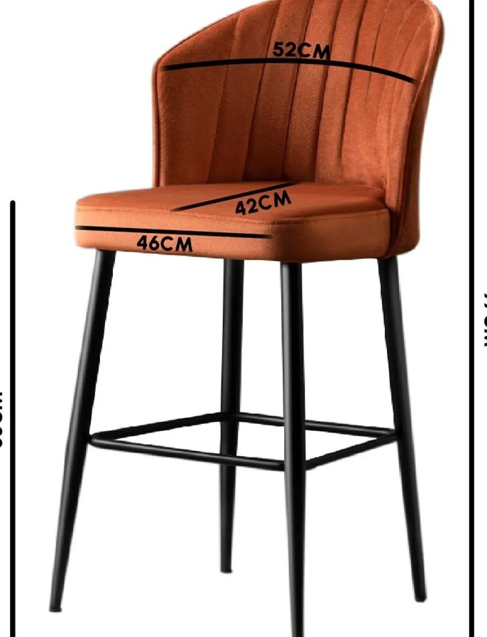 Rubi barstolset - Tegelröd/svart