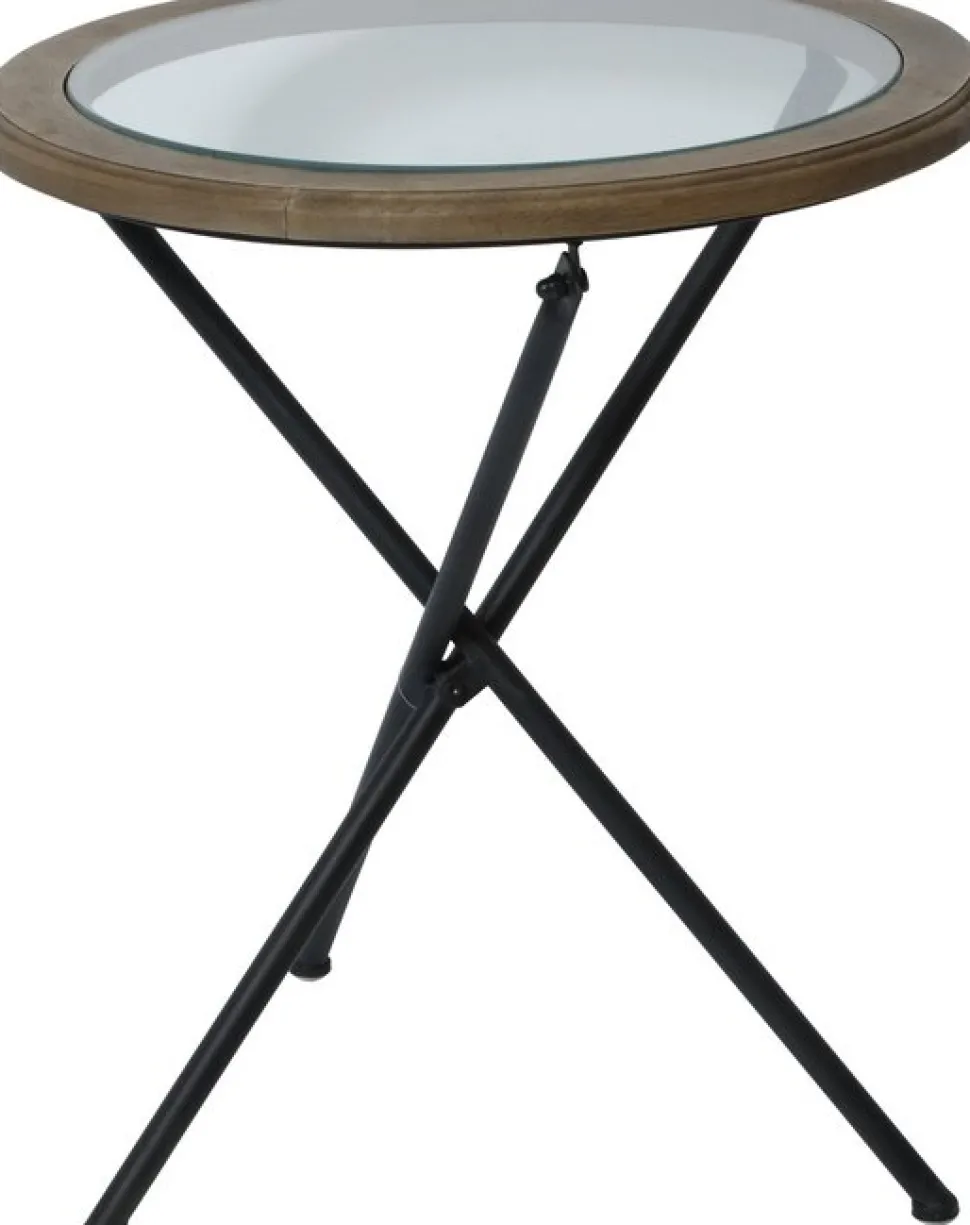 Runt lampbord Ø45 cm - Svart/Glas + Fläckborttagare för möbler