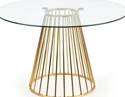 Runt matbord Ø120 cm Glas / Guld - Liverpool