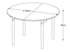 Runt matbord Ø120 cm i oljad ek