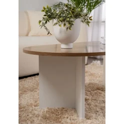 Sable soffbord 119 x 60 cm - Valnöt/vit