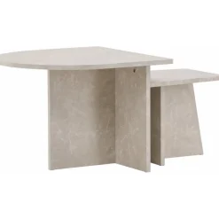 Sala soffbord 40/60 x 40/60 cm - Beige marmorlook