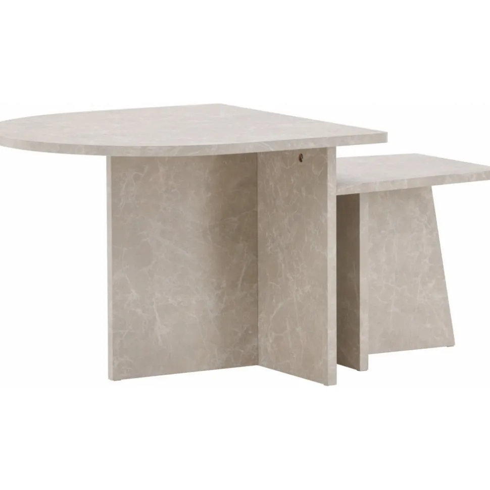 Sala soffbord 40/60 x 40/60 cm - Beige marmorlook