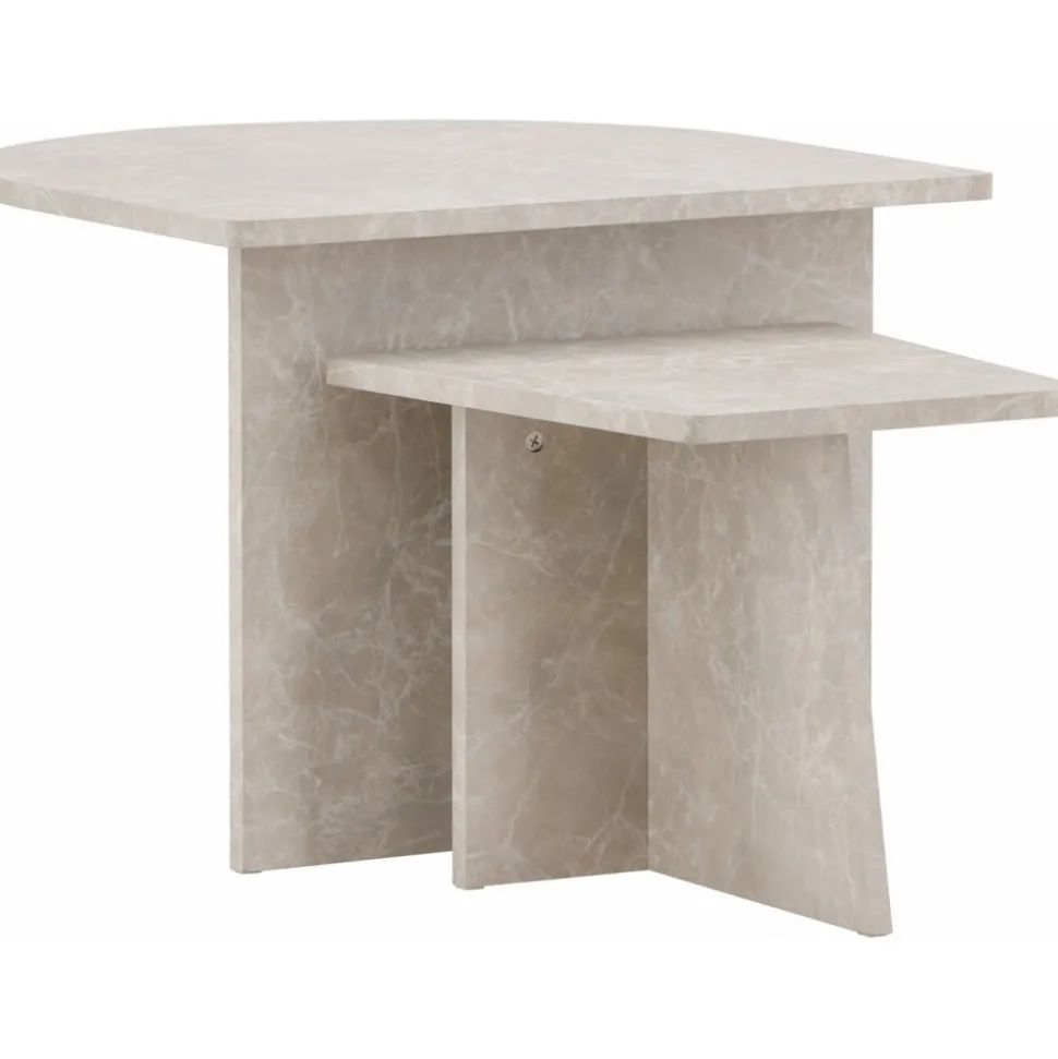 Sala soffbord 40/60 x 40/60 cm - Beige marmorlook
