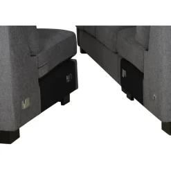 Salem hörnsoffa i mörkgrått tyg