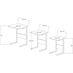 Sali satsbord 32/36/40 x 32/36/40 cm - Svart/mörkbrun